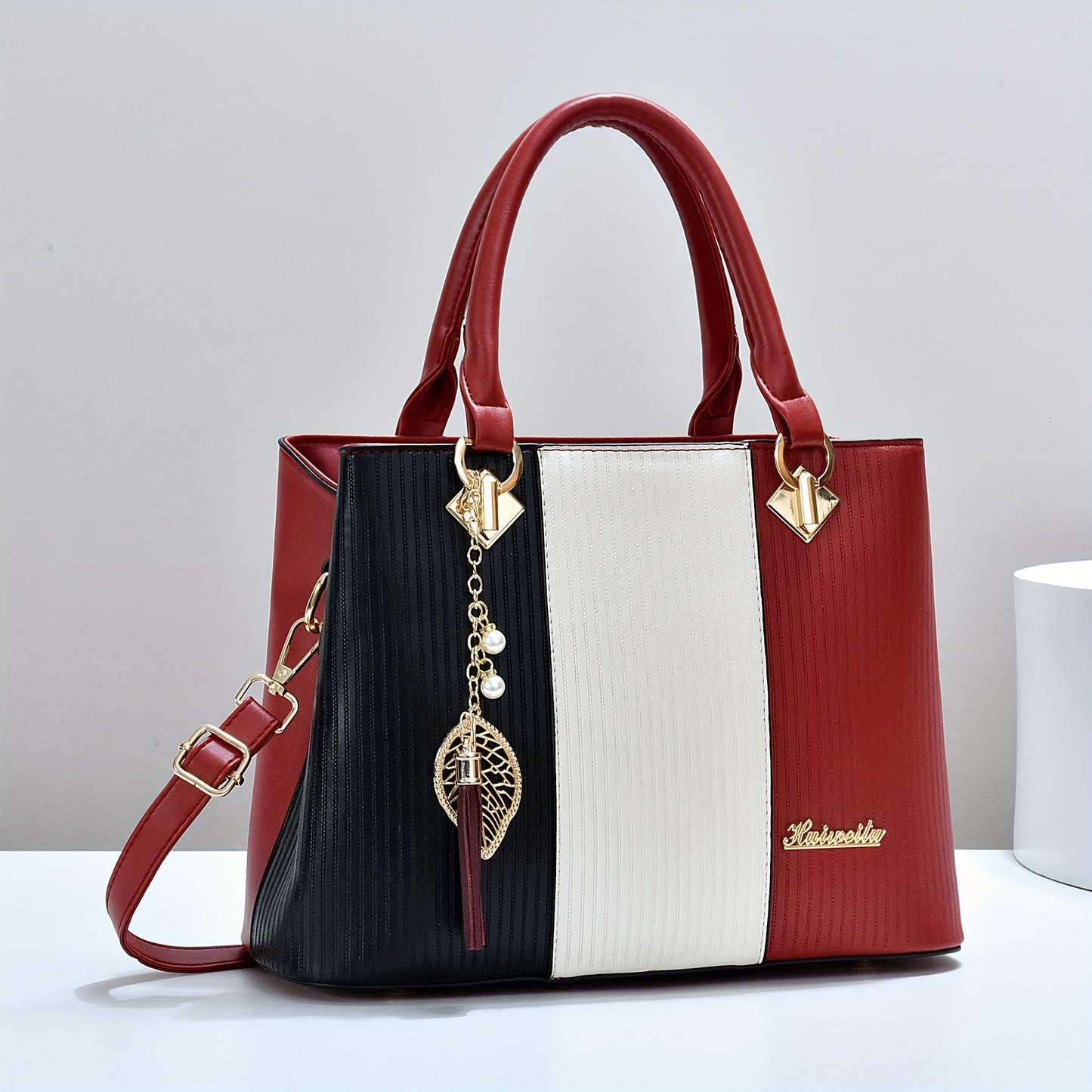 Sac cabas vintage grande capacité pour femme – épaule et main, bandoulière détachable, fermeture éclair