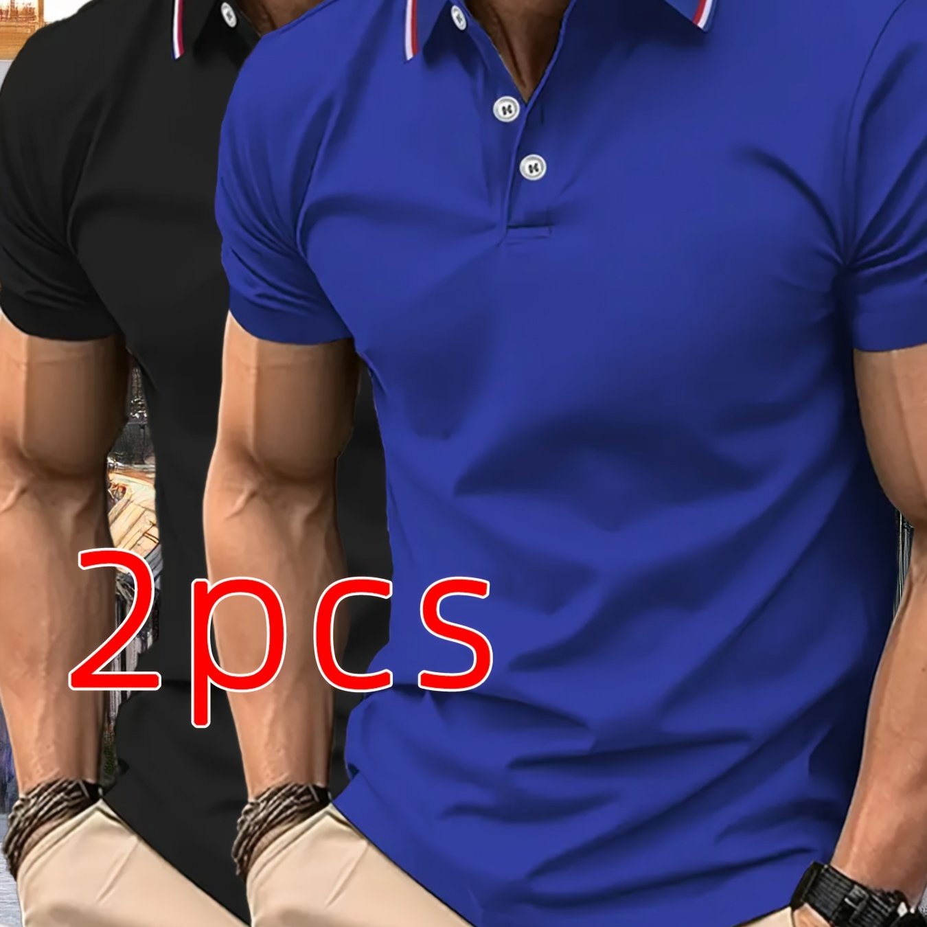 2pcs Men's Summer Shirts, Button- Front Design, Simple Comfortable Casual Turn- Collar Short Sleeve