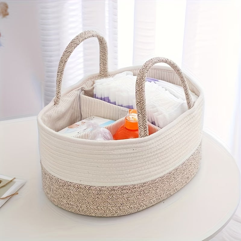 Large Handwoven Storage Basket with Dividers