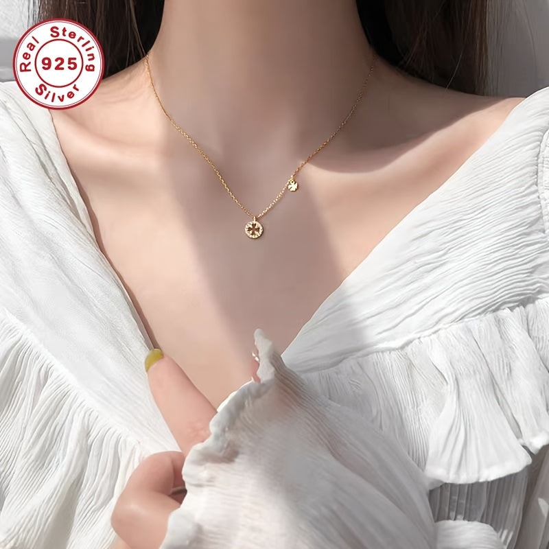 Collier Trèfle Porte-Bonheur Élégant pour Femmes – Chaîne en Argent Sterling S925 Plaquée Or 18K avec Pendentif Trèfle Sertie de Zirconium Synthétique Étincelant, Bijou Fin et Sophistiqué pour Teenager, Cadeau Parfait pour Petite Amie ou Meilleure Amie