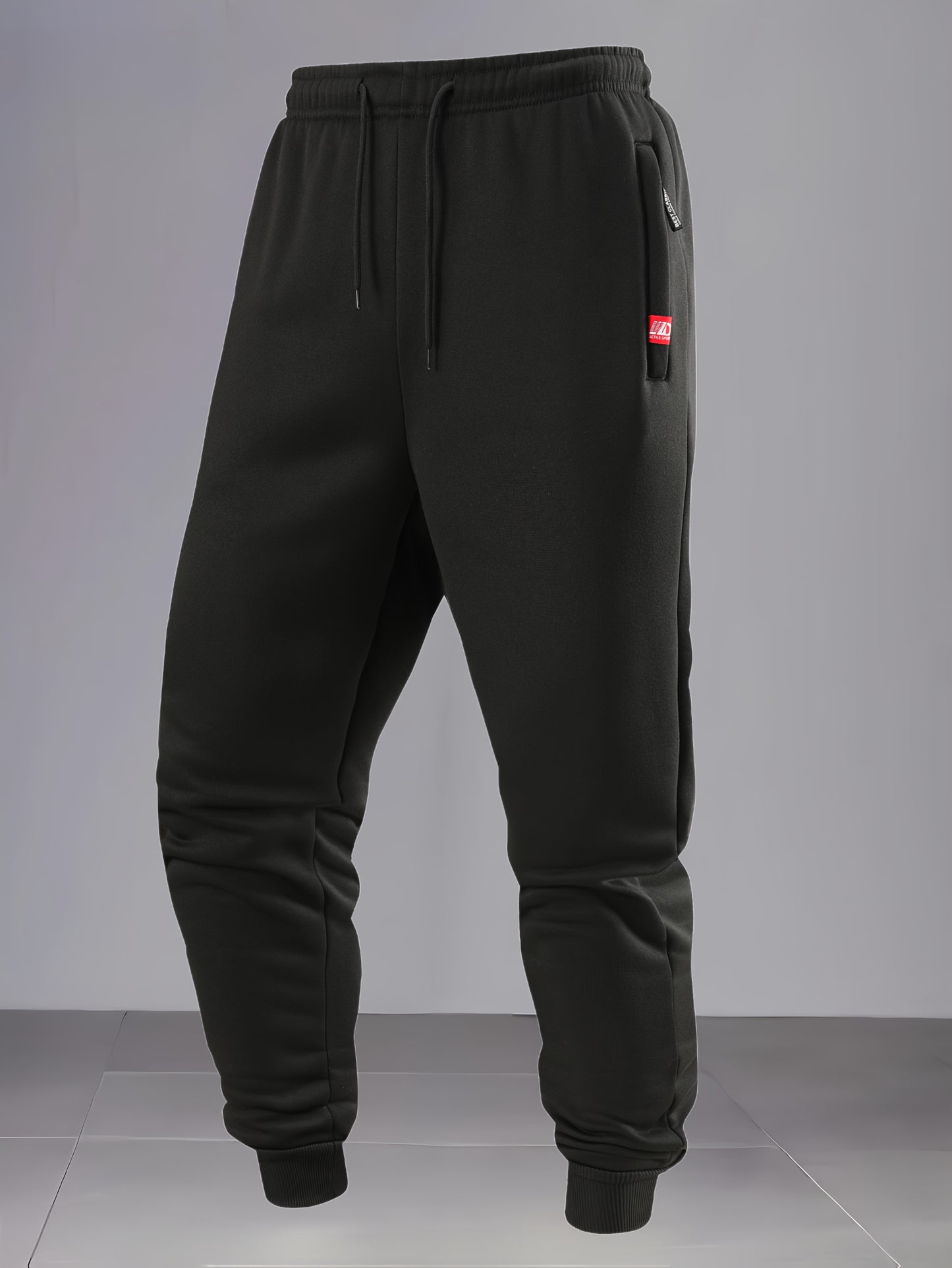 4pcs Pantalons Hiver Homme – Polaire, Cordon, Loose Fit, Outdoor & Casual, Bleu/Gris/Noir