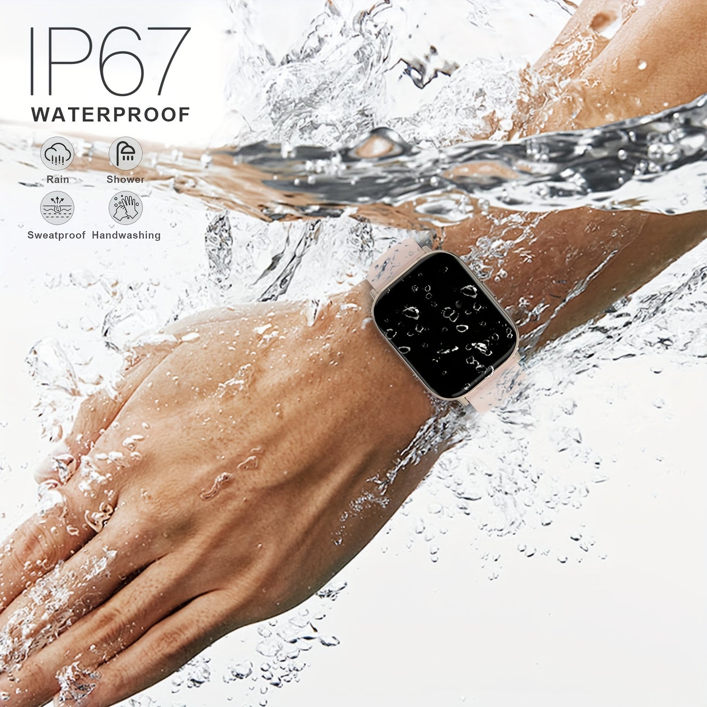 Montre intelligente étanche avec écran tactile complet de 2,01 pouces, notifications de messages, appels, suivi du sommeil, podomètre, rappels d’informations et rappels de sédentarité, compatible avec iPhone/Android, montre connectée pour femmes et hommes