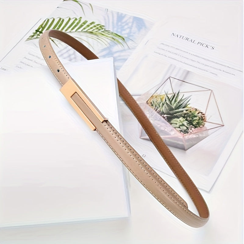 Ensemble de 3 ceintures rétro pour femme, fines et simples, en cuir PU, pour accessoiriser une jupe