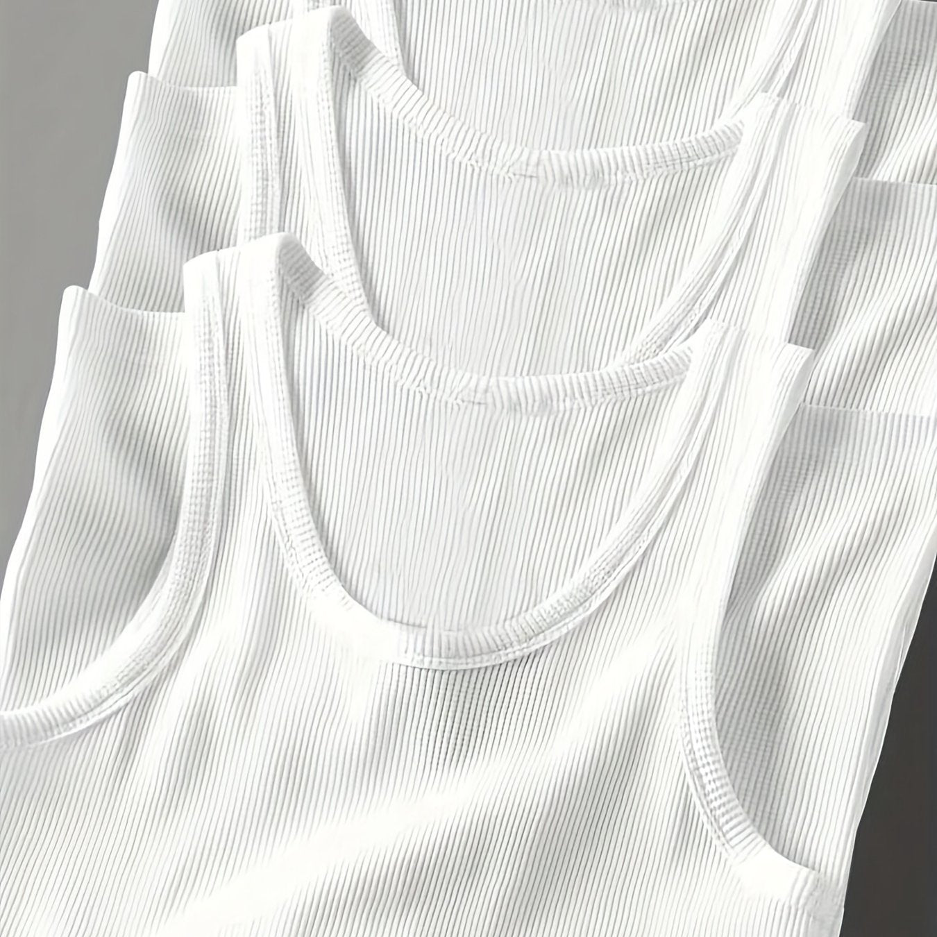 Lot de 3 Débardeurs Homme – Couleur Unie Côtelée