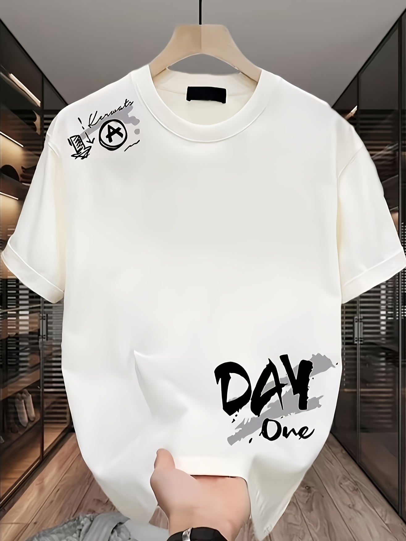 Heavy cotton summer new American high street round neck short sleeved T-shirt oversized design sense niche high-end sense, cool casual fashion versatile half sleeved couple's top