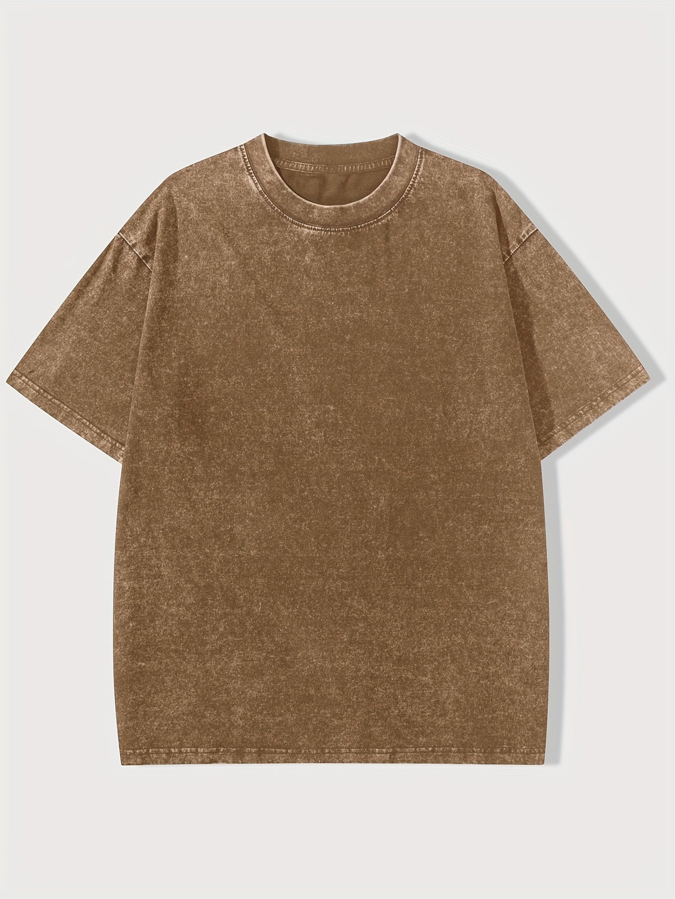 Men's loose-fit 220g T-shirt - Loose round neck, short sleeve, casual pink T-shirt with vertical stripe pattern. Comfortable and suitable for all seasons, available in plus sizes. Ideal for casual wear and layering (machine w