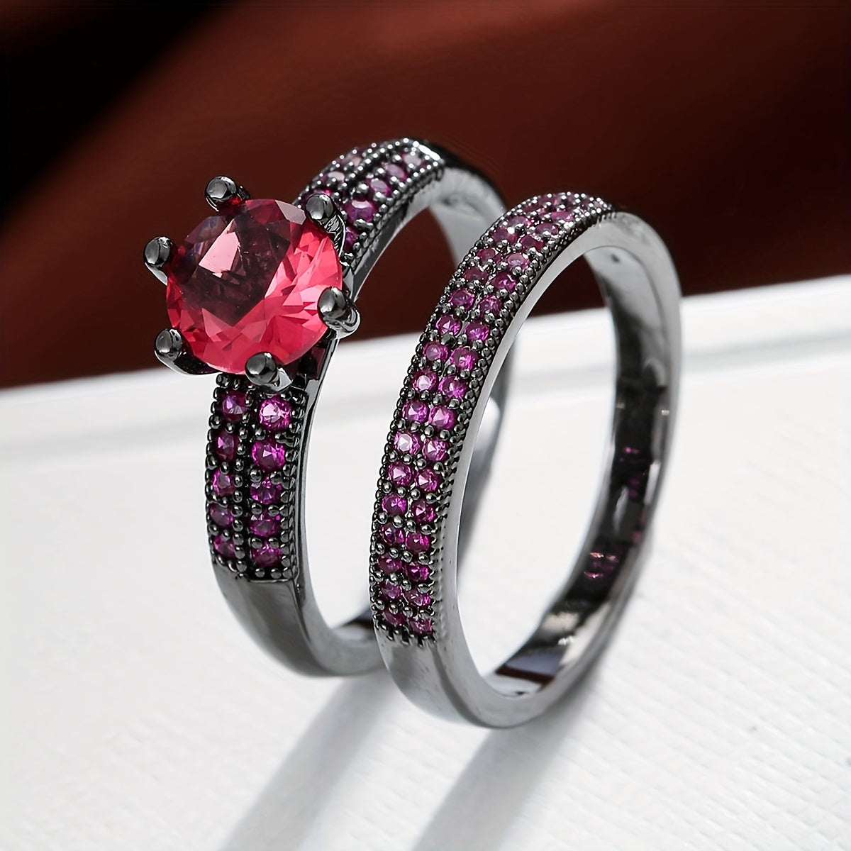 New Fashionable European And American Style Ring with Synthetic Zirconium Combination