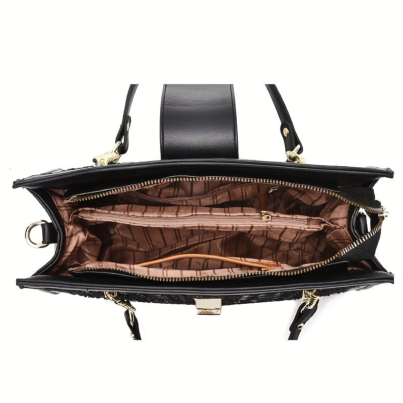 Sac Bandoulière Femme – Grande Capacité, Lanière Chaîne, Cuir Synthétique Premium, Sac à Main Tendance et Élégant