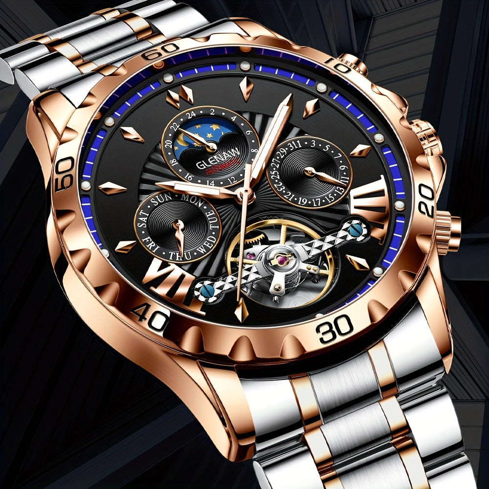 Men's mechanical watch 24 hours date day function Automatic Watches for Men, Automatic Mechanical Watch, Watch For Men, Professional Timekeeping, Date Function Watch, Men's Wristwatch, Precision Timepiece, Adult Male, Profess