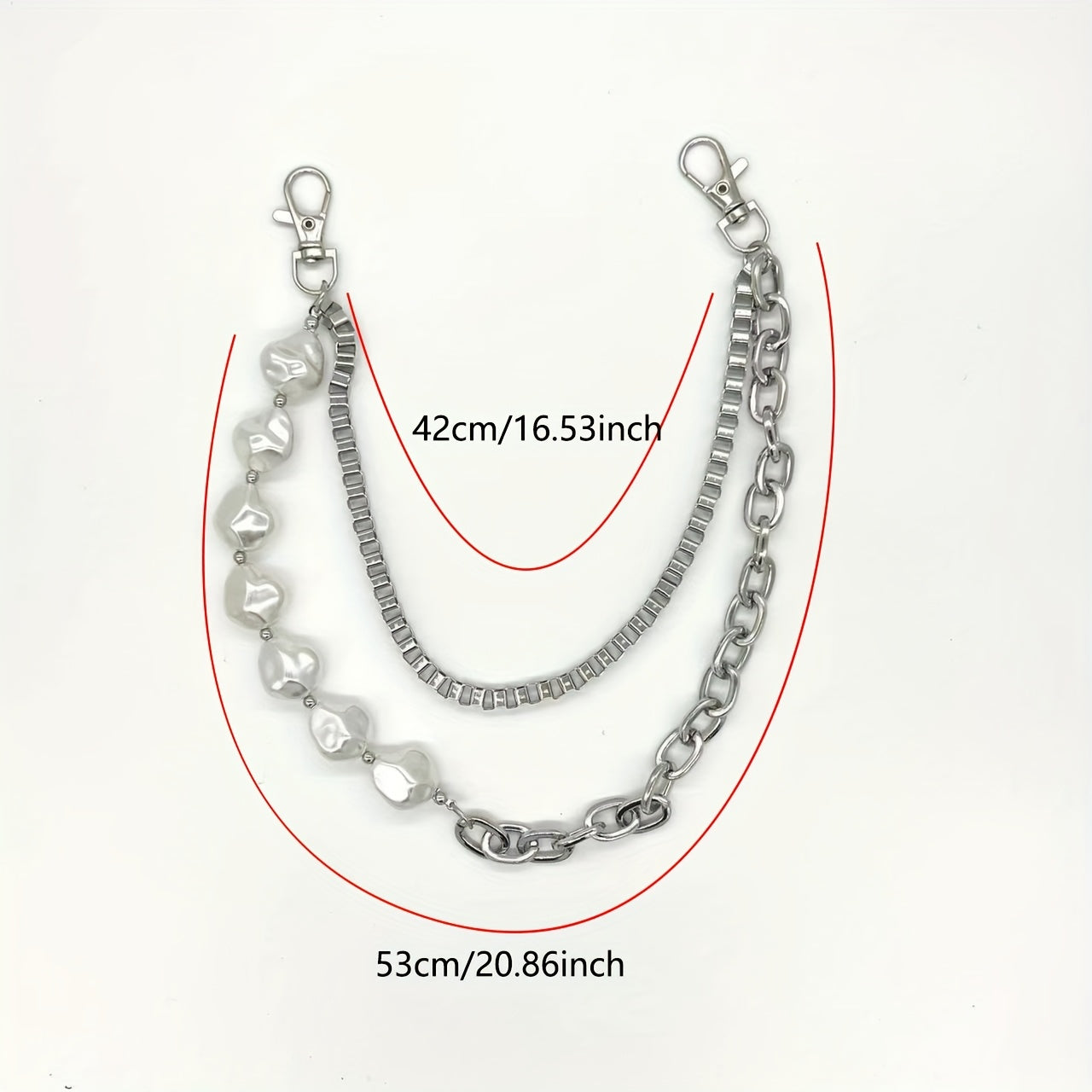 Ceinture chic en perles et chaîne métallique – Design irrégulier à perles, accessoire de taille en alliage pour jeans, robes et jupes, parfaite pour sorties décontractées