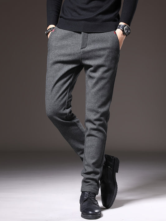 Pantalon Homme Automne 2024 – Coupe Droite, Style Décontracté et Business, Toutes Saisons