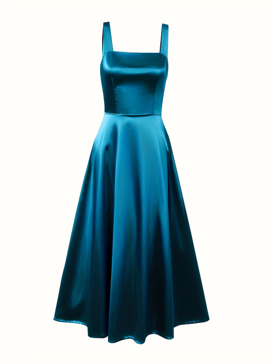 European and American Fashion New Solid Color Waist Dress