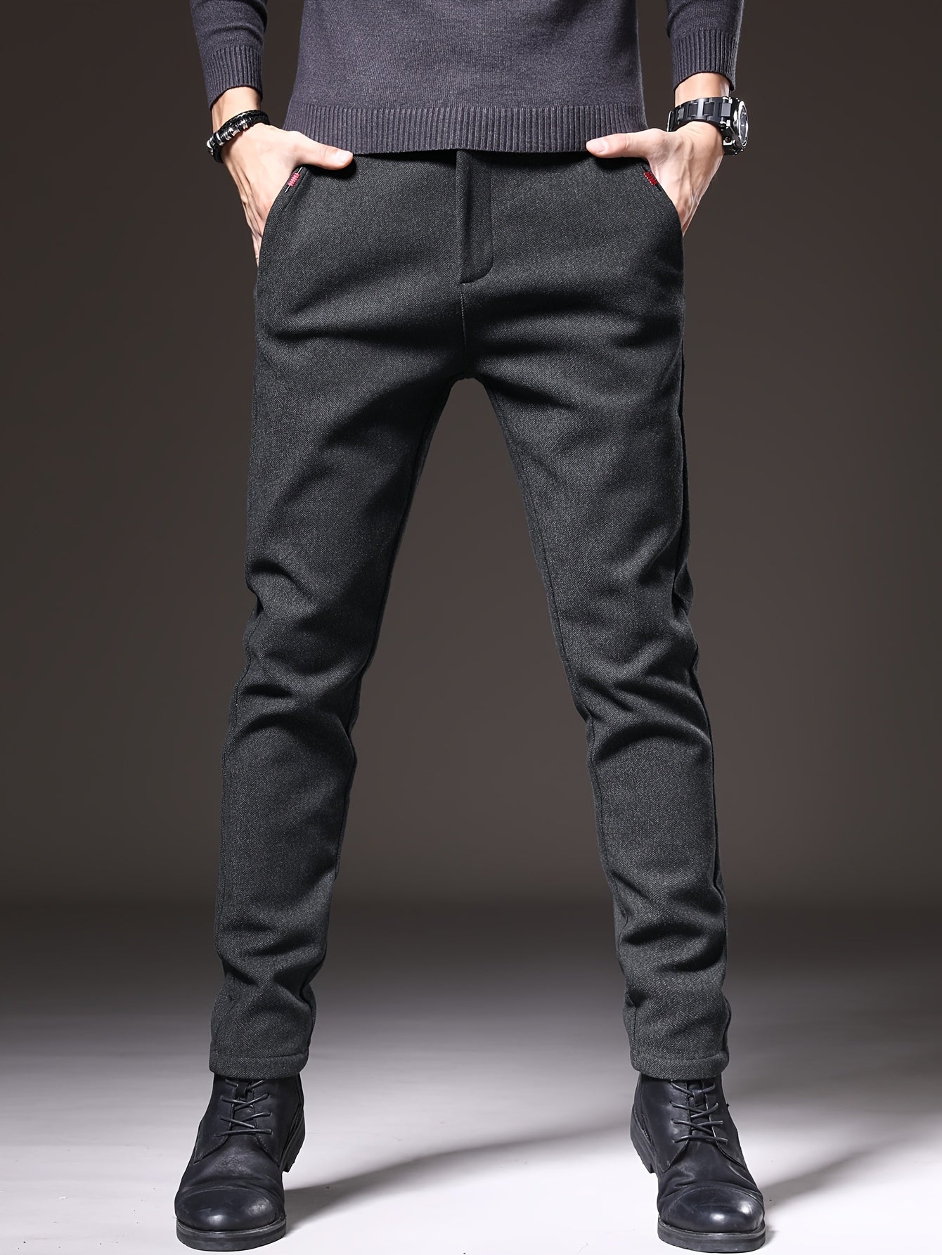 Pantalon Homme Automne 2024 – Coupe Droite, Style Décontracté et Business, Toutes Saisons