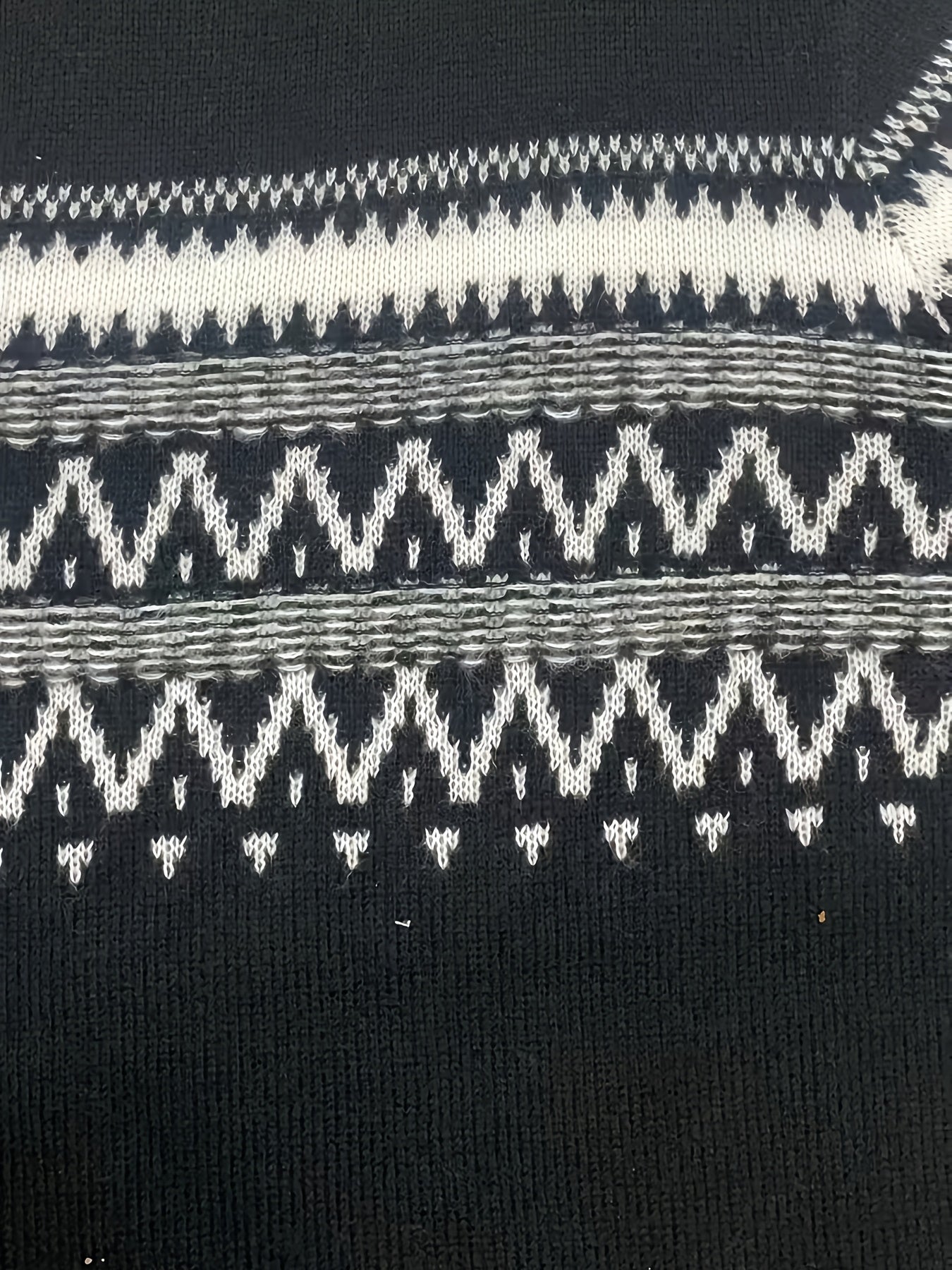 Sweater Plus Size à Motifs Géométriques
