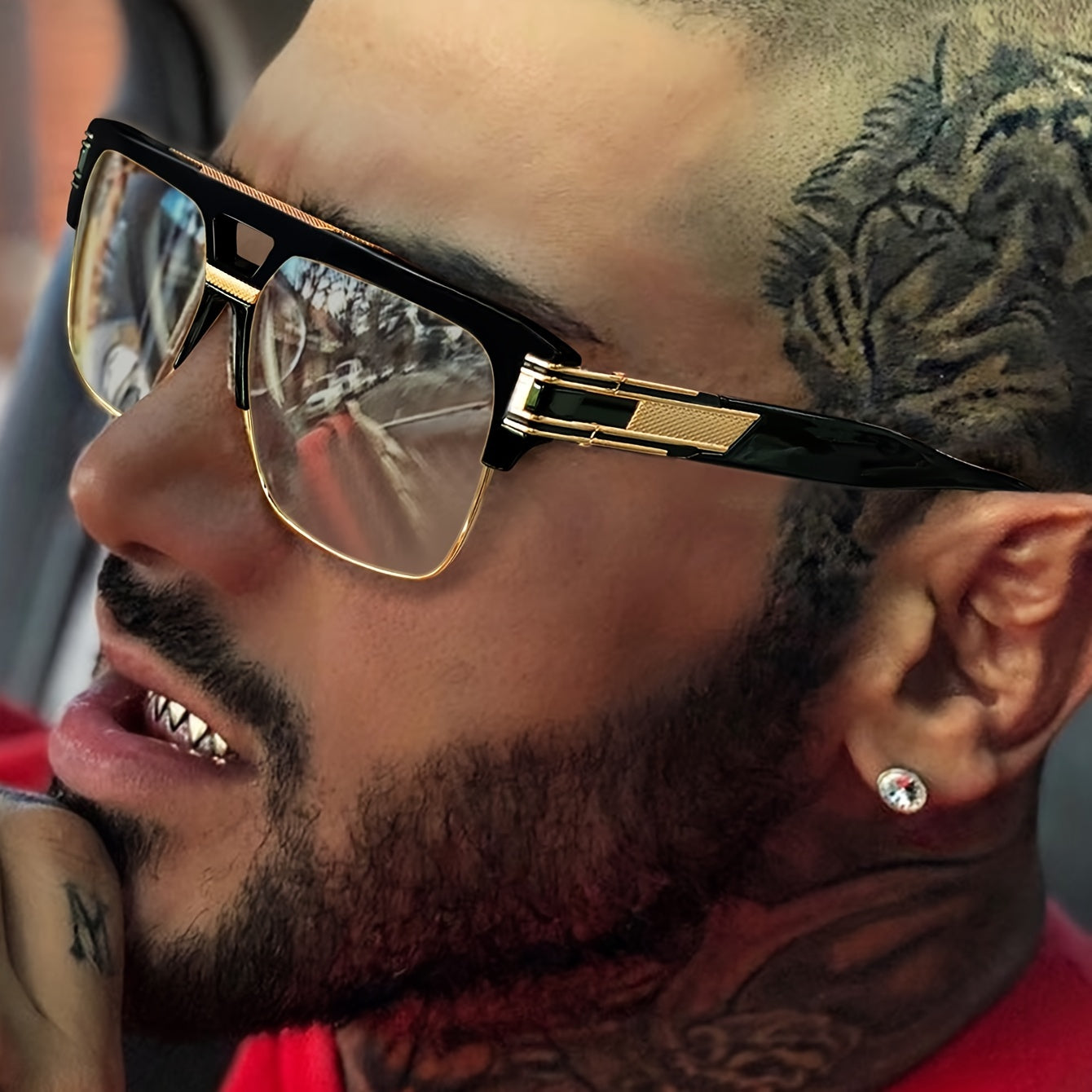 1pc Retro Square Frame Glasses for Women & Men - Metal Hinges, Lightweight Full-Rim Unisex Design, Non- Decorative Eyewear for, Casual & Formal Outfits, Stylish Glasses, Trendy Eyewear, Metallic Accents, Sleek Lenses