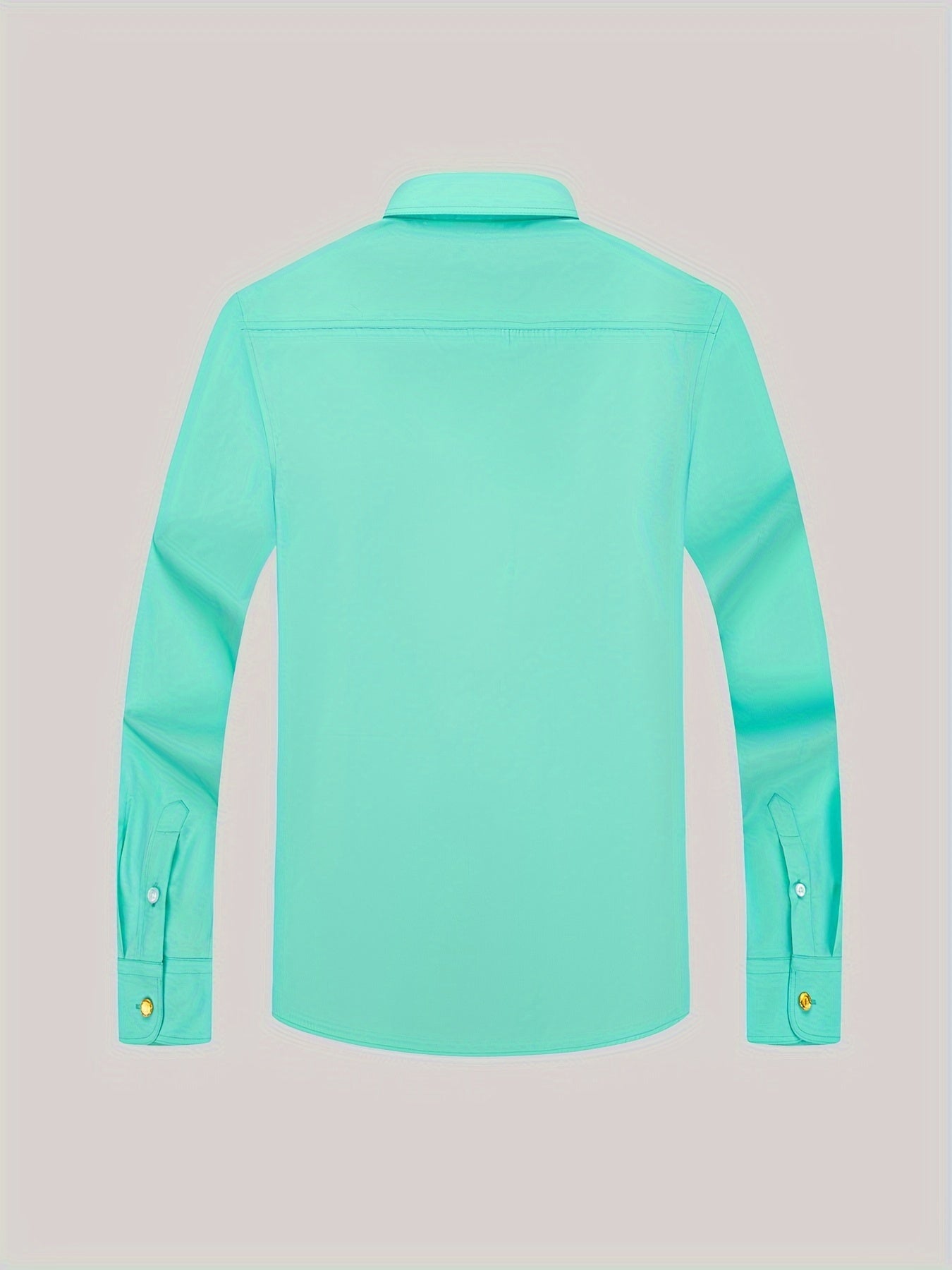 Men'S Solid Color Long-Sleeve Business Casual Shirt