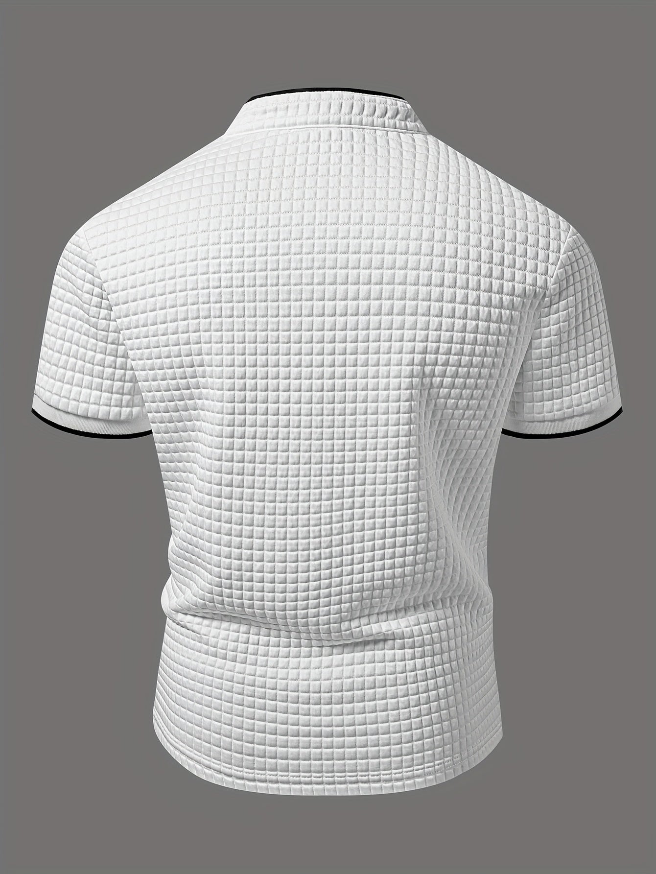 Men's Lightweight Moisture-Wicking Short Sleeve Shirt - Breathable Stretch Fabric, Henley Neck Casual Button-Up for Gym, Summer Outings & Parties (White)