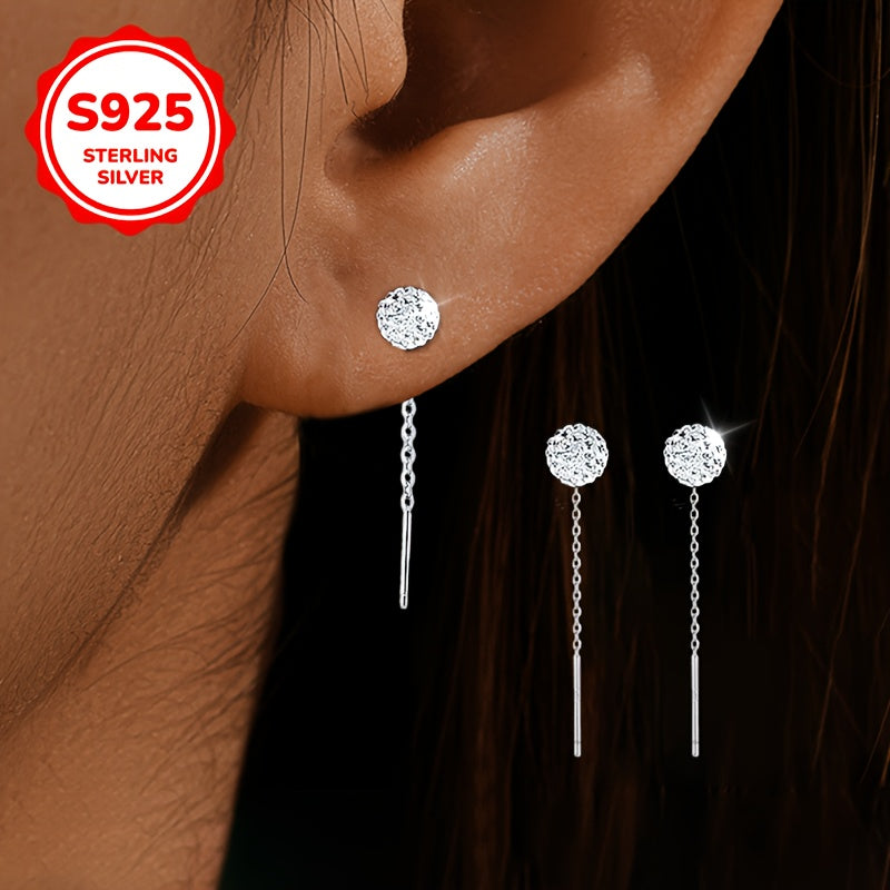 1 paire de boucles d’oreilles en argent sterling S925 avec accents en zircon cubique brillant design créole élégant et minimaliste parfait pour un usage quotidien vacances Saint-Valentin anniversaires et fête des mères idéal pour femmes bijou cadeau