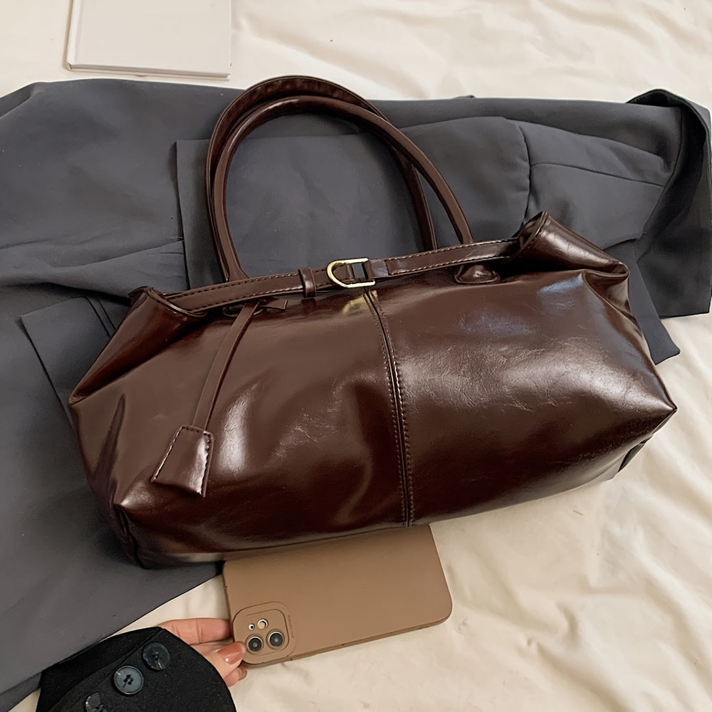 Sac Cabas Femme Vintage – Grande Capacité, Anse Fixe, Sac Élégant Quotidien, Spacieux pour Travail, Shopping et Voyage, Cuir Synthétique Durable, Sac Épaule Classe et Élégant, Sac de Créateur Femme Haute Qualité (Copie)
