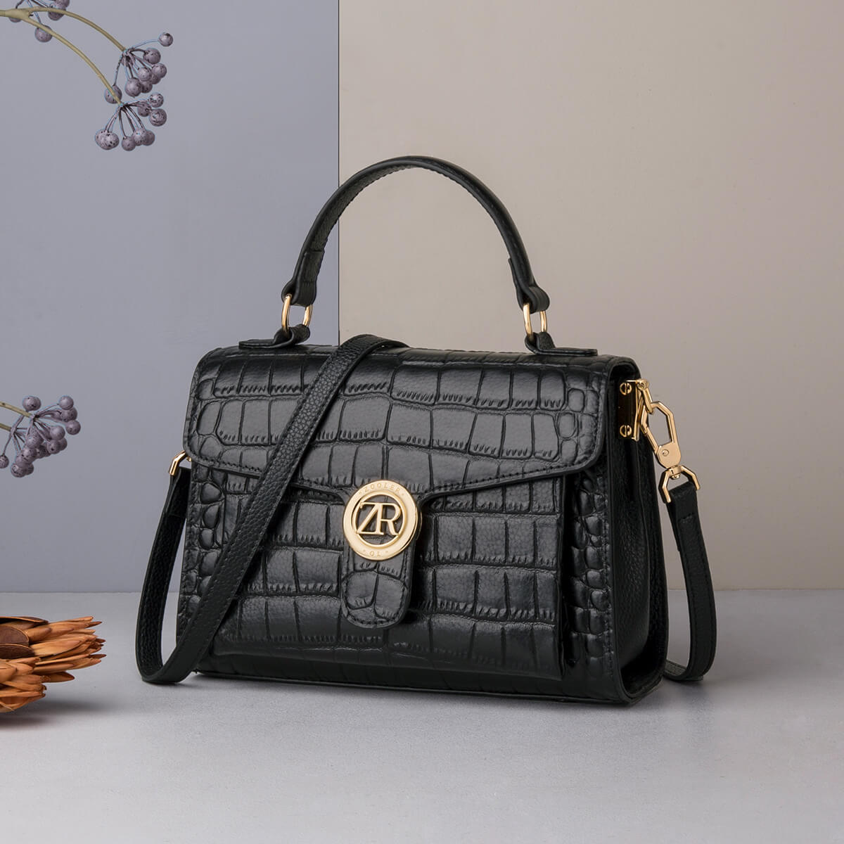 Sac Bandoulière ZOOLER en Cuir Véritable – Élégant et Résistant – Sangle Réglable & Fermeture Zippée