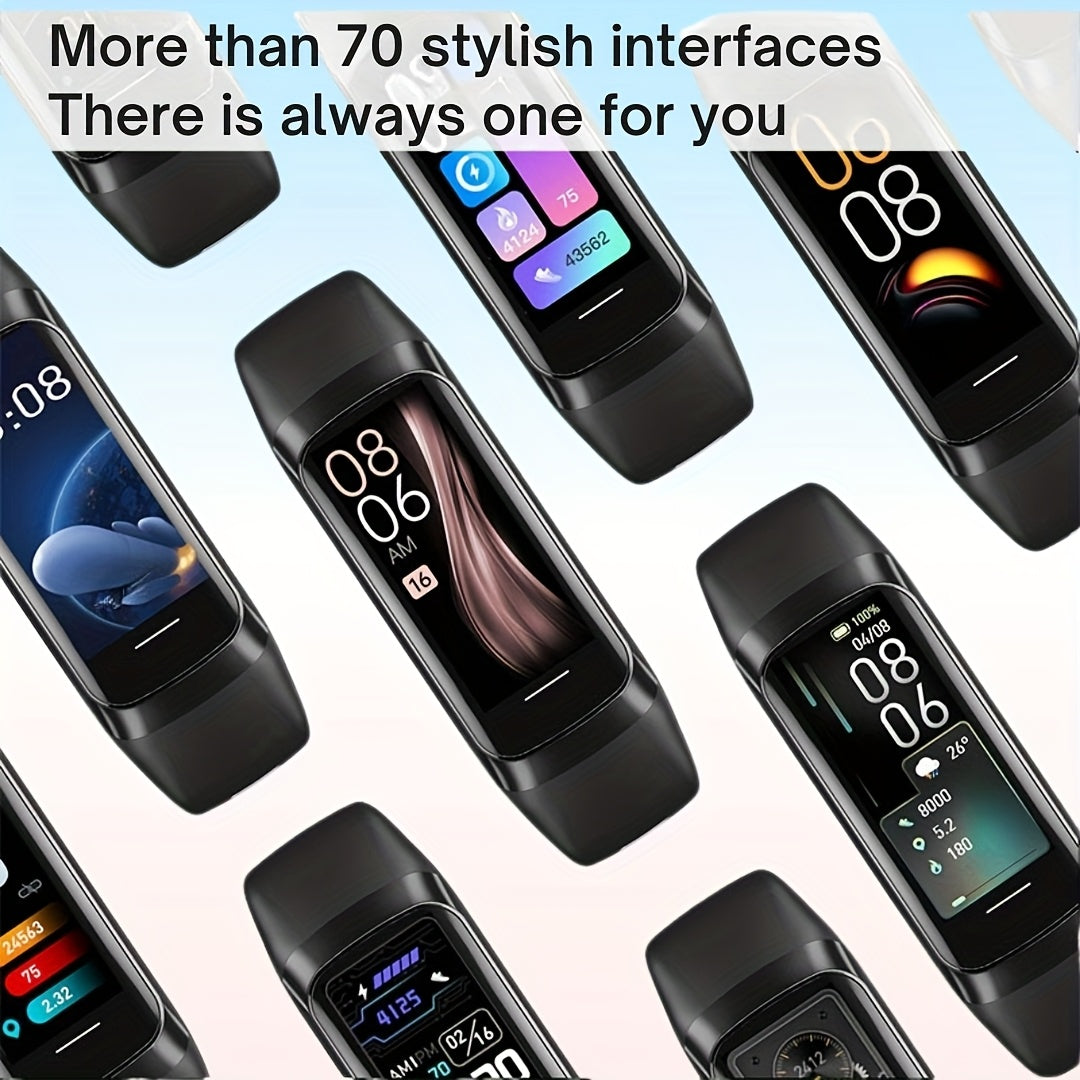 AFFEOKKI Amoled Fitness Smartwatch for Men & Women - Multiple Sports Modes, Pedometer Tracker, Stopwatch, Message Alerts, Calorie Tracker, Daily Activity Logging, for iPhone & Android Phone, Silicone Band, USB Charging, Wirel