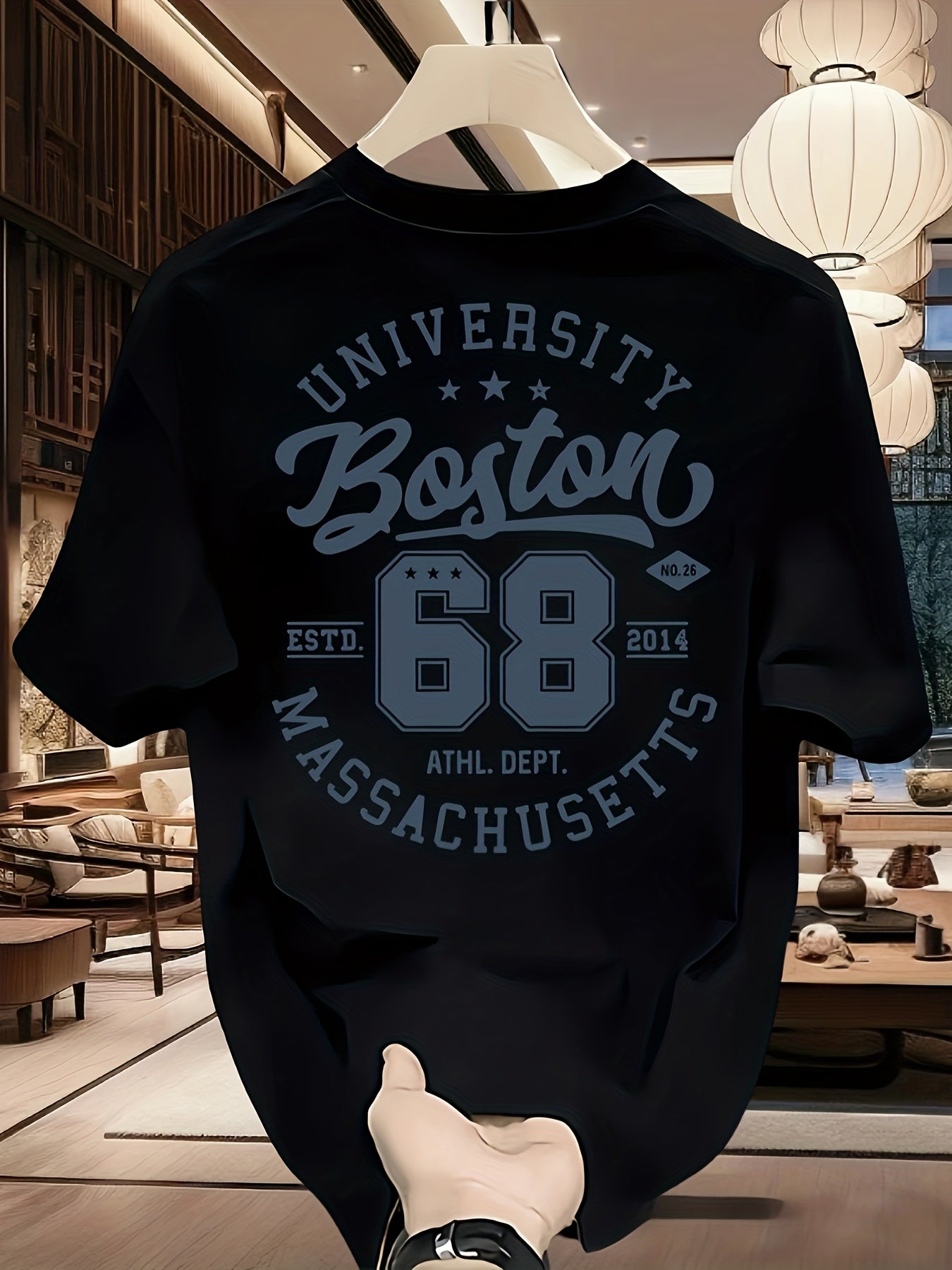 Heavy pure cotton trendy brand printed short-sleeved T-shirt Men's summer new casual large-size loose versatile top