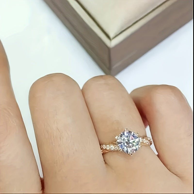A Promise Ring for Women Featuring a Sparkling Zirconia Set in a 6 Prong Design, Ideal for Engagements, Weddings, Or As a Party Accessory. It'S a Perfect Anniversary Present for Her