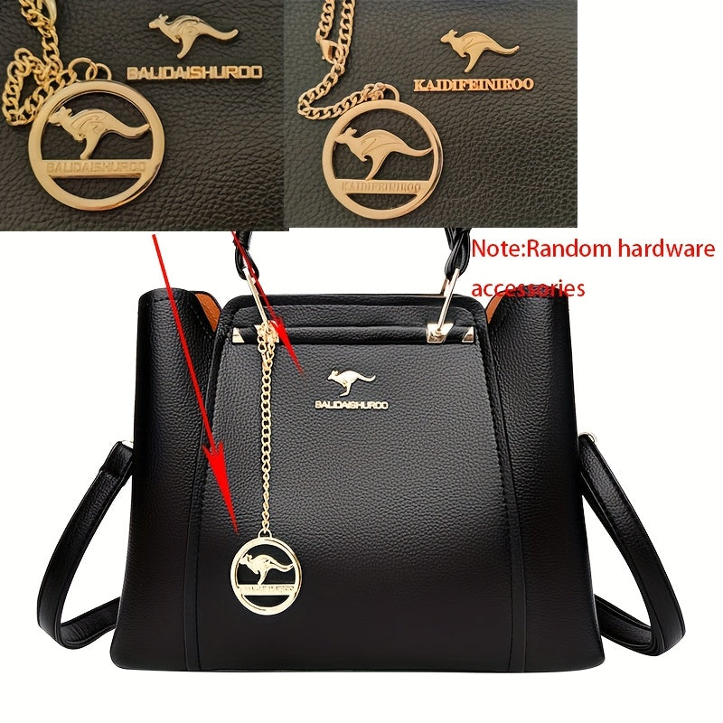 Sac fourre-tout noir élégant pour femme – Bandoulière amovible, fermeture zippée, détail métallique, polyvalent et stylé