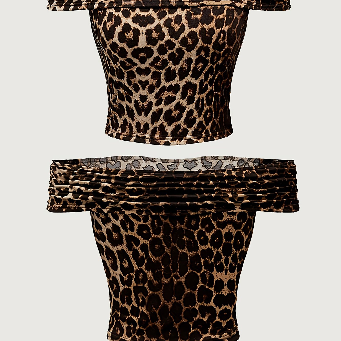 Top court à manches courtes pour femmes style punk Y2K motif léopard épaules dénudées sexy mode décontractée