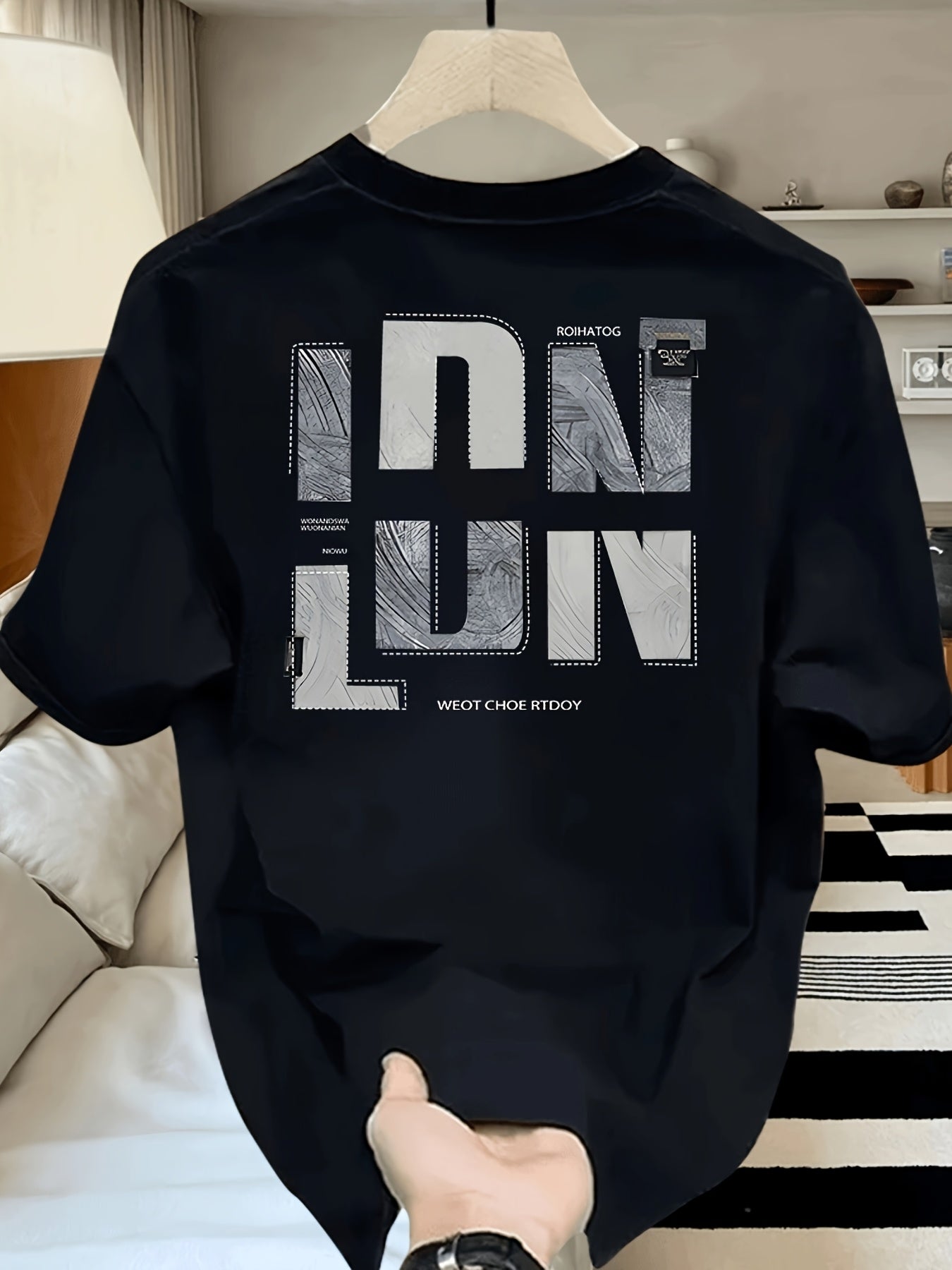 Men's Heavyweight Pure Cotton Oversized T-Shirt - Loose Fit Casual Round Neck Short Sleeve Tee Suitable for Men, Large Size Breathable Casual Attire & Evening Outfits, Year-Round Comfortable Top