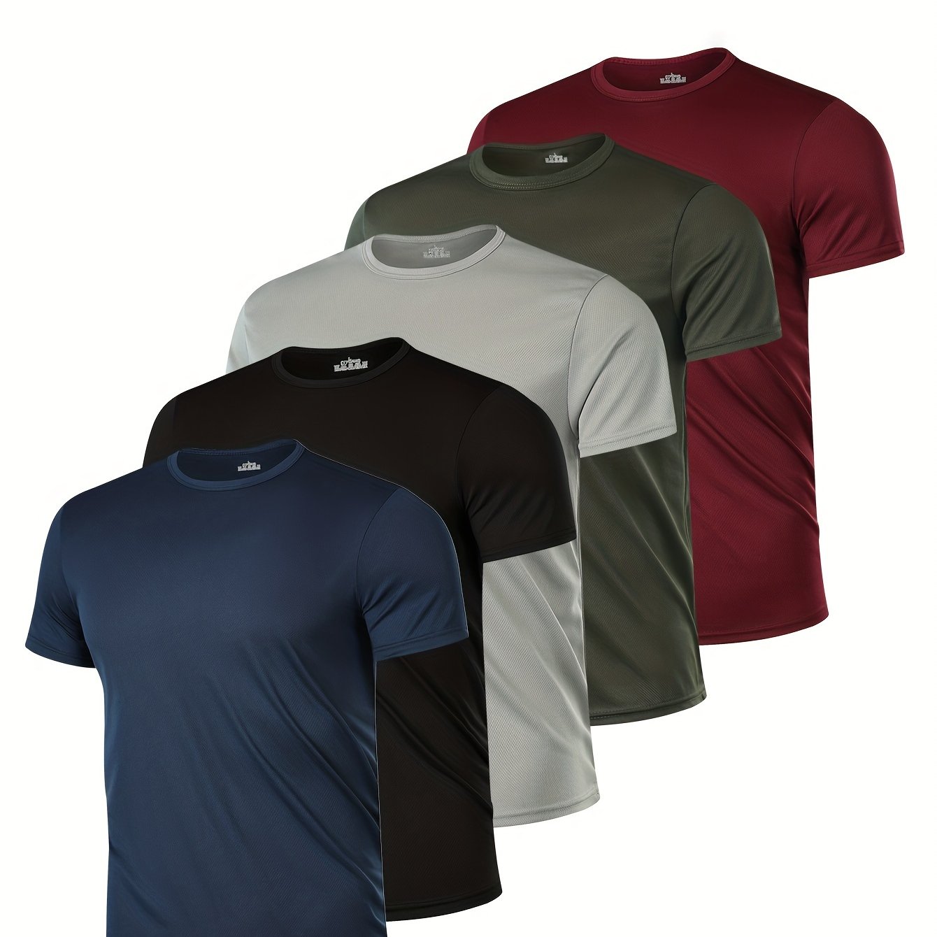 5pcs Men's Crew Neck Fashionable Short Sleeve Sports T-shirt, Comfortable And Versatile, for Summer And Spring, Athletic Style, Comfort Fit T-Shirt, As Gifts