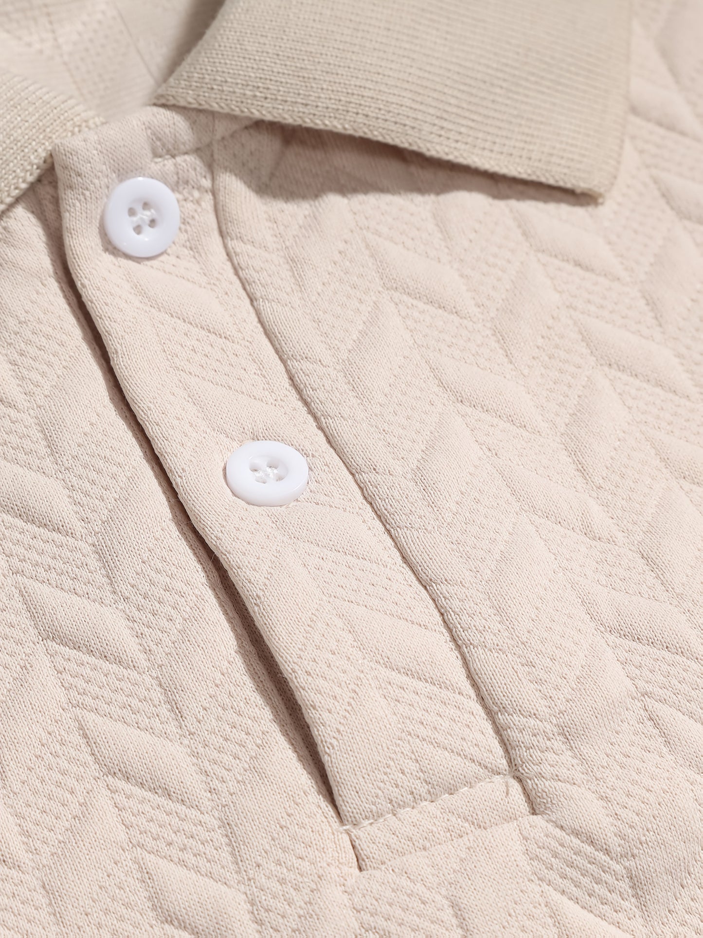 Men'S Casual Solid Color Polo Shirt with Lapel Collar, Short Sleeve Knit Fabric, 97% Polyester 3% Spandex, Slight Stretch, Regular Fit, Summer Wear - 280gsm