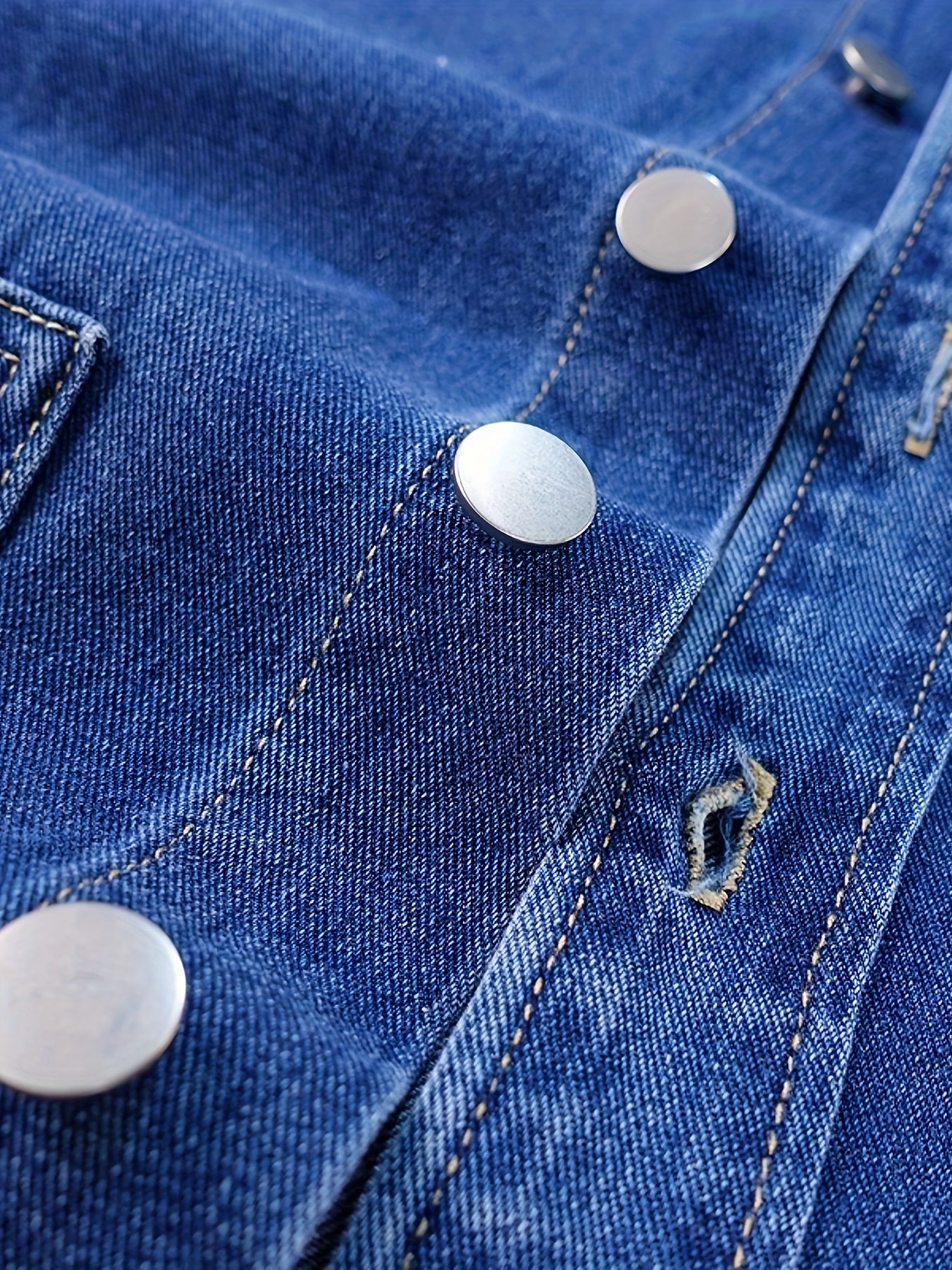 Men's Plus Size Loose Fit Non-Stretch Denim Shirt - Asymmetrical Chest Pockets, Classic Collar Long Sleeve Casual & Evening Shirt for Spring/Fall, Machine Washable, Durable Fabric, Fall Outfit, Stylish Menswear, Sturdy