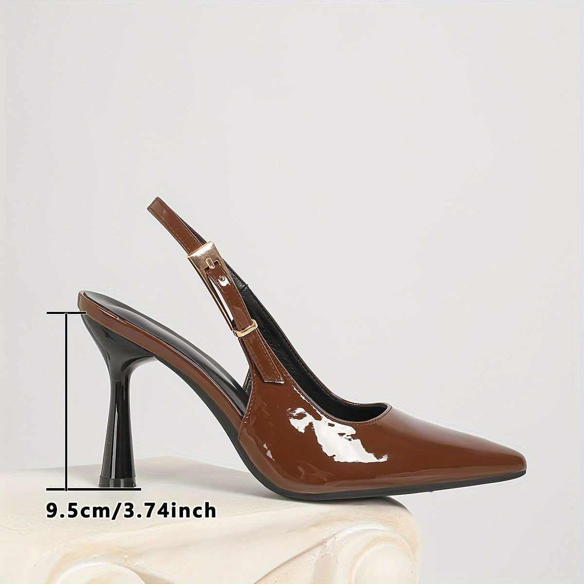 Escarpins Femme à Talons Chaton Ultra-Hauts – Couleur Unie, Bout Carré, Bride Cheville, Chaussures de Soirée Polyvalentes Toutes Saisons, Semelle TPU