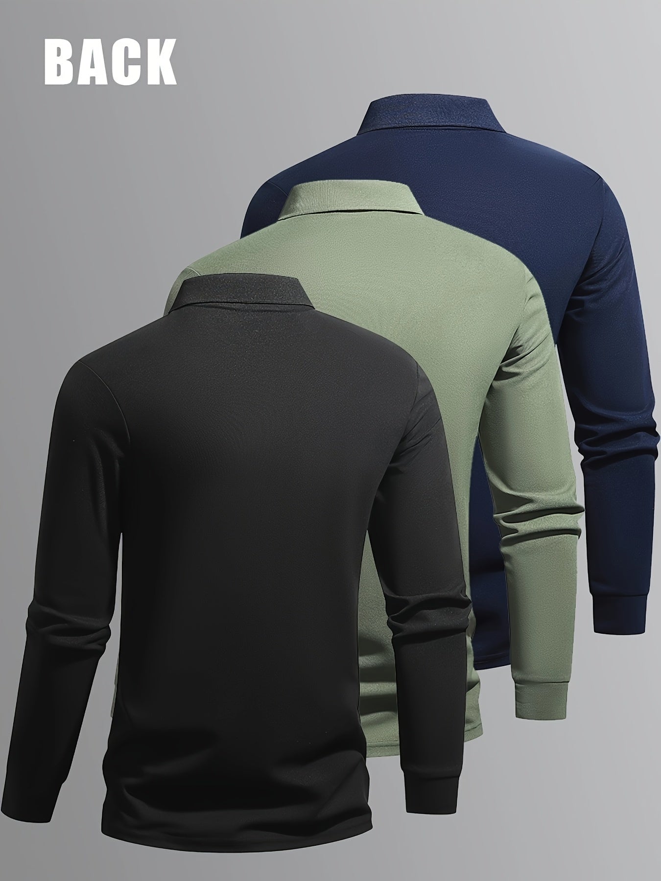 3pcs Men's Long Sleeve Shirts - Casual & Comfortable, Solid Color with Button Detail, Perfect for Fall/Winter