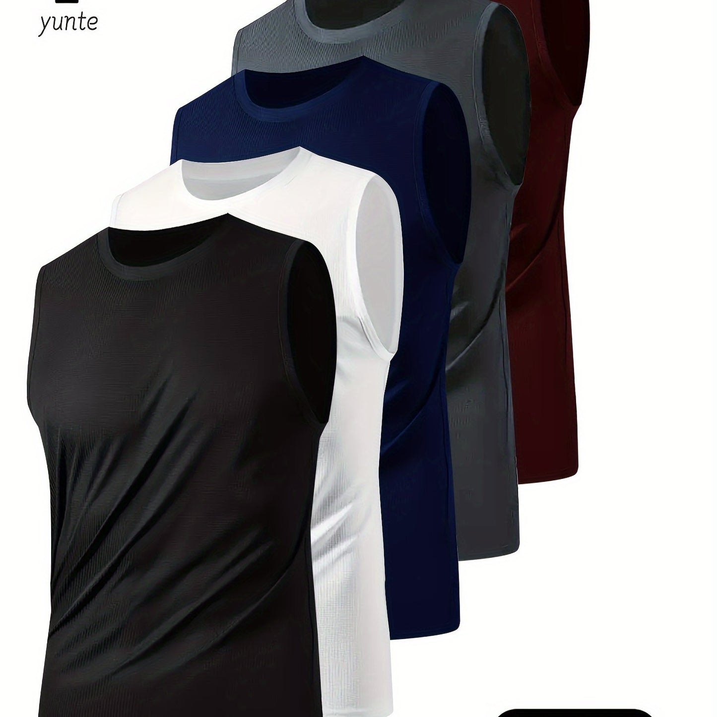 Lot de 5 Débardeurs Sport Homme – Tissu Polyester Respirant et Séchage Rapide, Col Rond, Manches Absentes, Couleurs Unies, Léger et Confortable