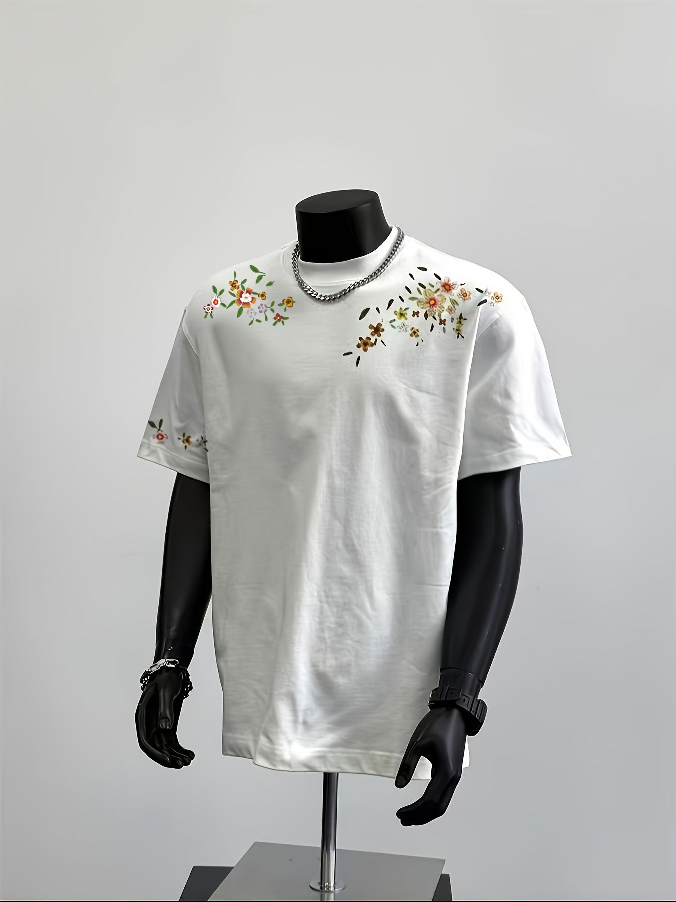 Men&Apos;S Floral Print T-Shirt - Casual Summer Short Sleeve Tee with Vibrant Floral Design, Round Neck, Lightweight & Breathable for Casual Attire, Everyday Tshirt | Floral Print Tee | Comfortable Fit, T Shirt