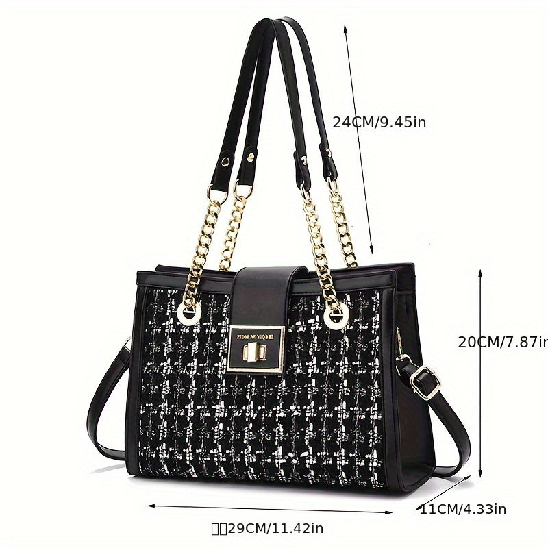 Sac Bandoulière Femme – Grande Capacité, Lanière Chaîne, Cuir Synthétique Premium, Sac à Main Tendance et Élégant