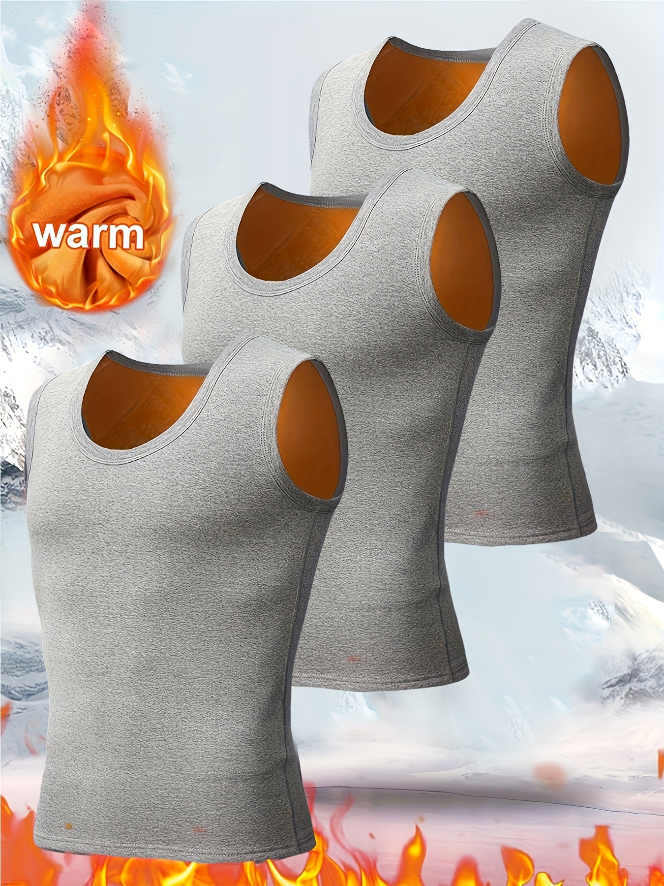 Lot de 3 débardeurs thermiques pour homme – ultra-chauds, coupe-vent et extensibles pour activités de plein air, parfaits pour automne/hiver