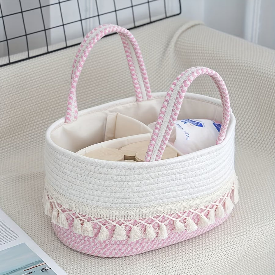 Premium Multi-Compartment Baby Diaper Caddy Organizer
