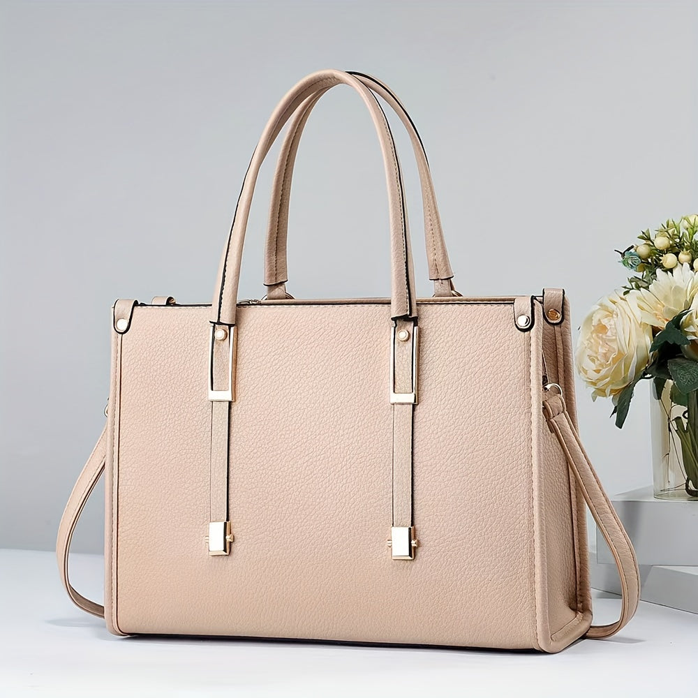 Sac à main élégant pour femmes – sac fourre-tout de mode, grande capacité, couleur unie, sac polyvalent