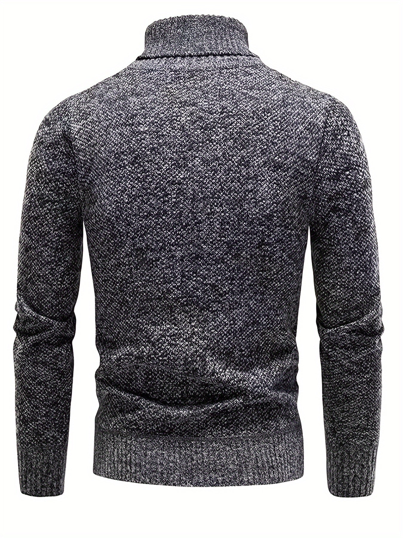 Men'S High-Neck Thickened Fleece Sweater for Autumn And Winter, Casual Pullover Knit Top.
