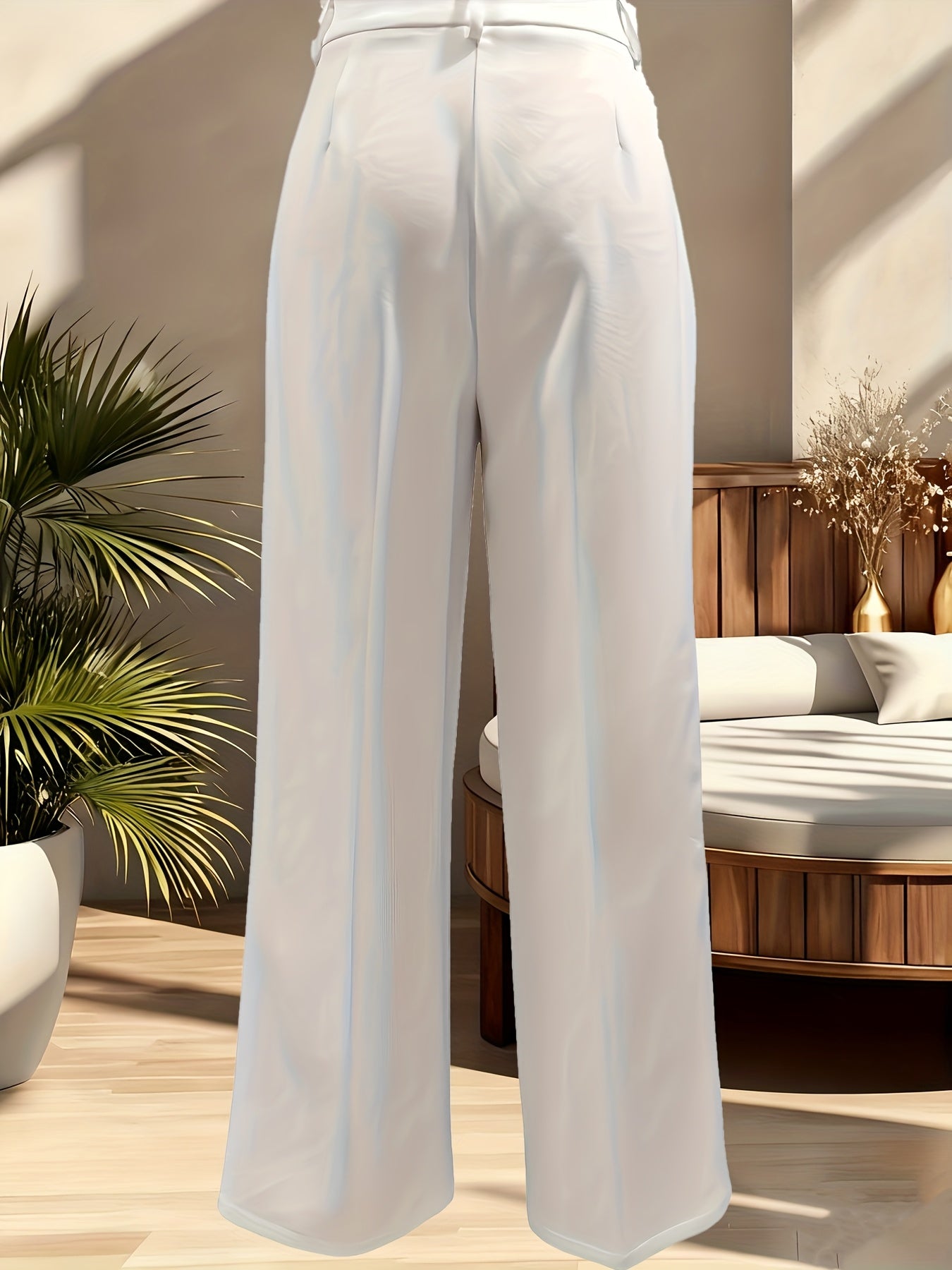 Pantalon Femme Élégant Légèrement Extensible – Slim Fit, Bureau et Décontracté, Tous Saisons, Avec Poches