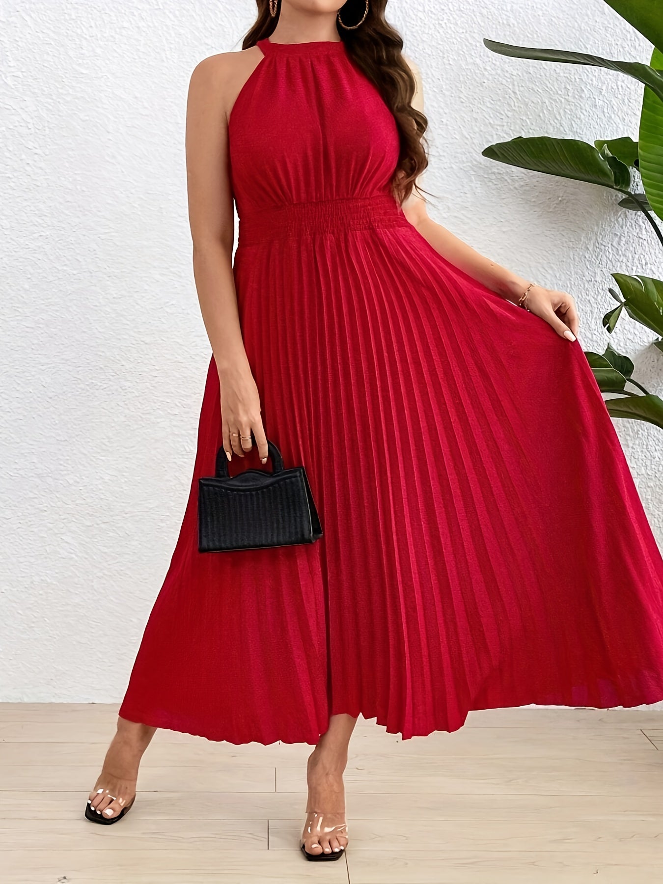 Robe maxi élégante grande taille femme – longue et fluide, pour soirées ou invités de mariage, lavable en machine, tissu non transparent, tenue formelle pour événements spéciaux et quotidien, coupe sophistiquée