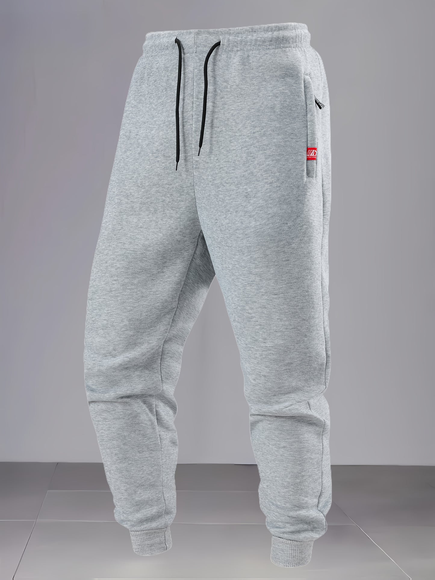 4pcs Pantalons Hiver Homme – Polaire, Cordon, Loose Fit, Outdoor & Casual, Bleu/Gris/Noir