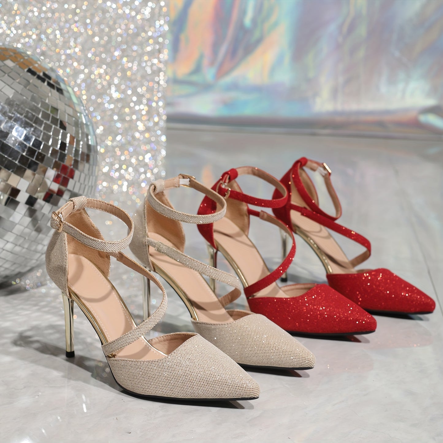 Escarpins à Talons Aiguilles Ultra-Hauts – Bout Pointu, Semelle et Semelle Intérieure Antidérapantes, Élégants pour Mariages et Soirées, Adaptés Toute l’Année (Compatible avec Robes, Jupes, Blouses)