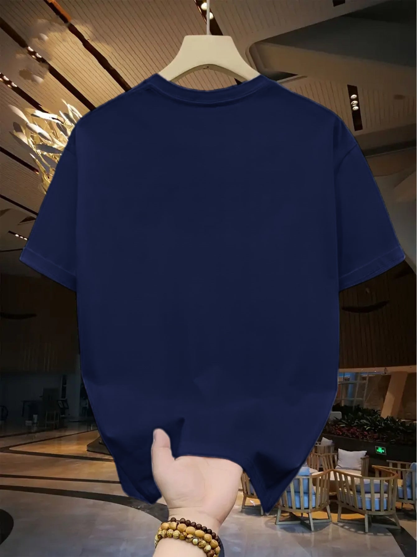 100% Cotton Unisex Loose Fit T-Shirt, Round Neck, Pure Cotton Positioning Print, 4pcs Horizontal Line Pattern, Casual Short Sleeve, Comfortable for Middle-Aged and Young Men, Trendy Adult T-Shirt XZL13