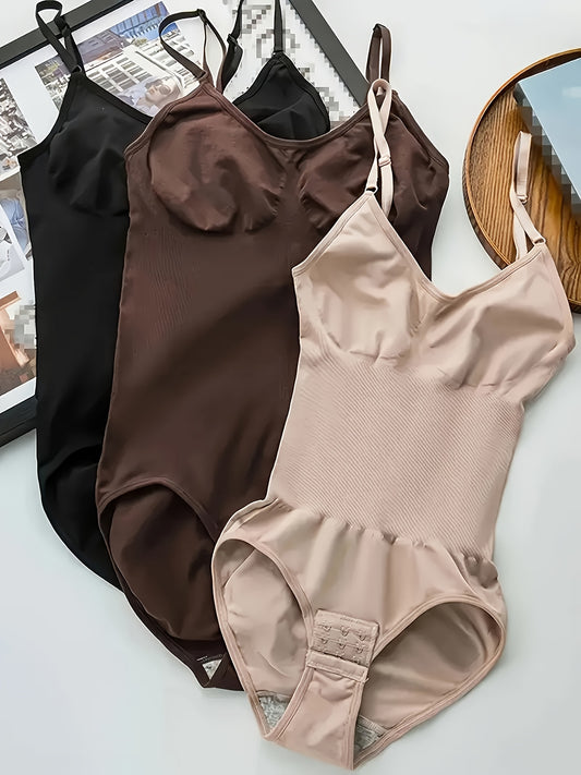 Ensemble 3 pièces de shapewear pour femmes – contrôle du ventre, design sans couture avec effet lifting des fesses, fermetures à boutons-pression, sous-vêtements sculptants élégants, ajustement confortable, slips taille haute