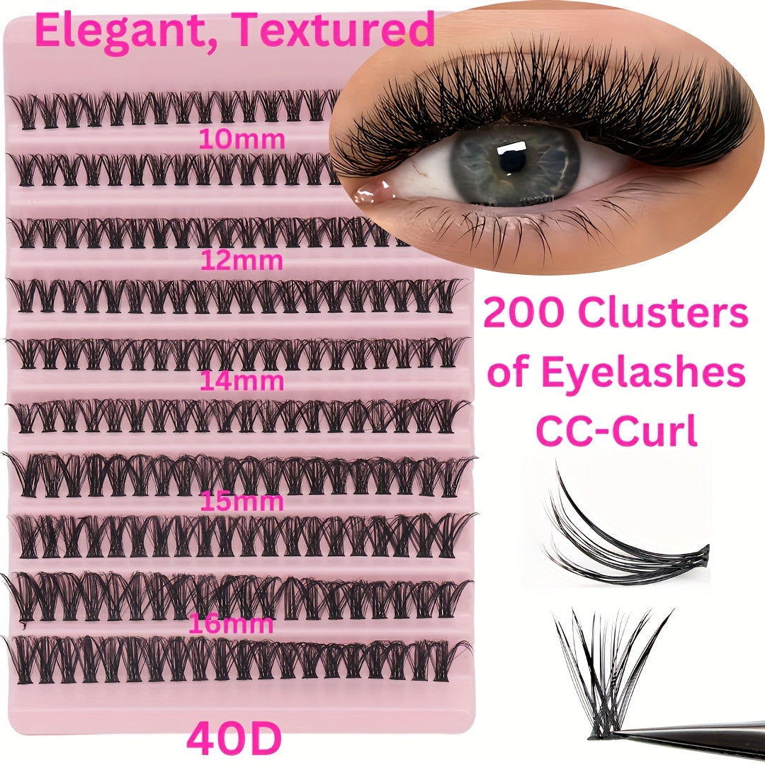 Set Extensions de Cils DIY 400/720 pcs — Paquets de Cils Individuels, Longueurs Mixtes 9-18 mm, 30D/40D, Inclus Colle et Pince à Cils, Idéal Débutants, Coffret Cadeau Raffiné, Parfait pour Nouvel An, Saint-Valentin et Cadeaux Élégants