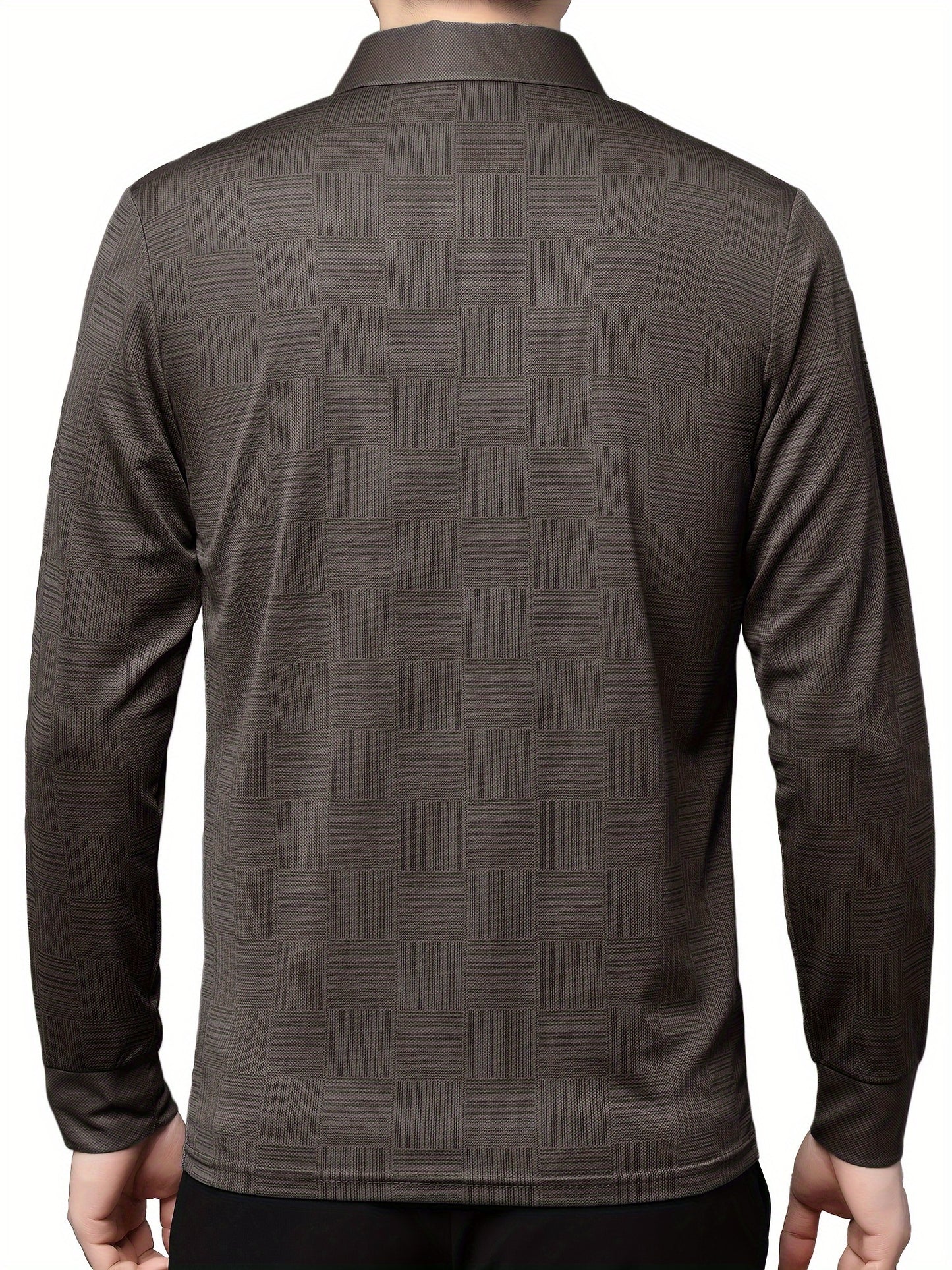 Men's Lightweight Button-Front Shirt - Solid & Striped Block Color Short/Long Sleeve Blouse, Casual Button- Collar Top for Spring/Fall, Versatile for Dress Codes (Hand Wash/Dry Clean) - Non- Regular Fit Style